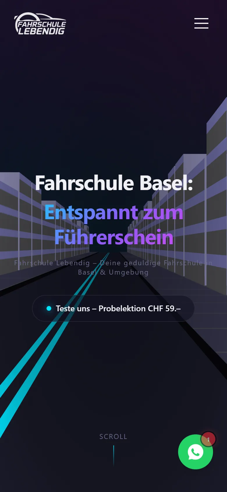 Fahrlebendig — Mobile Hero