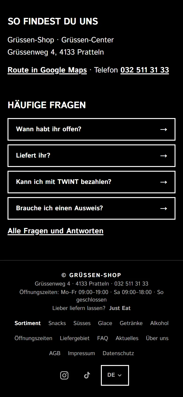 Grüssen-Shop — mobil 4