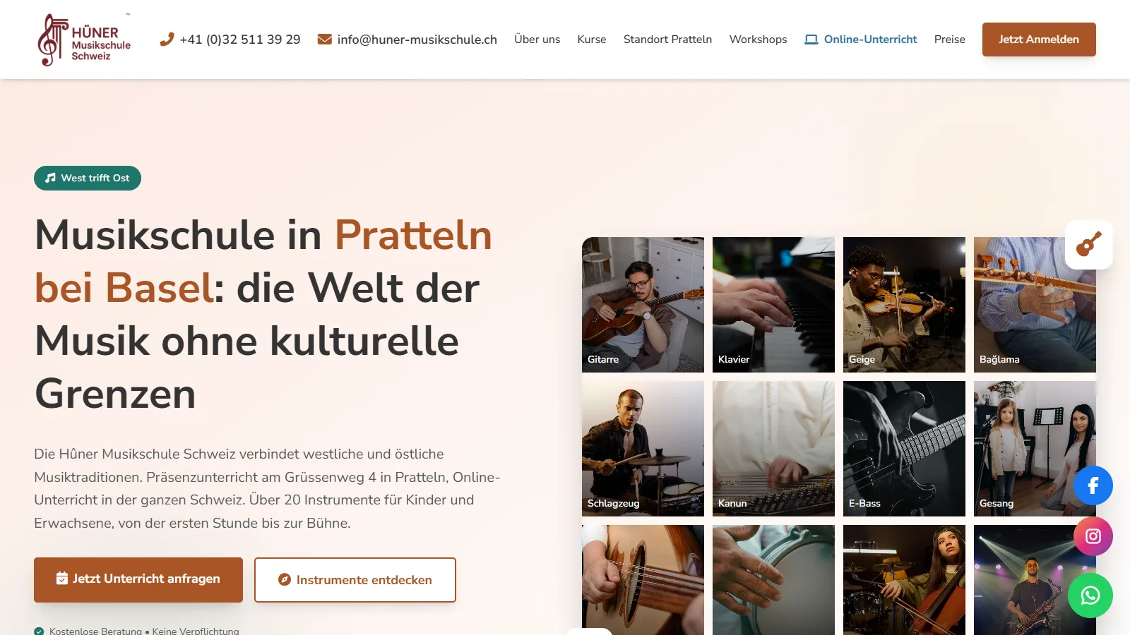 Website der Hûner Musikschule